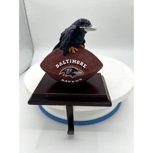 RARE NFL Baltimore Ravens Stocking Holder Hanger Mantle Christmas EUC Sold Out